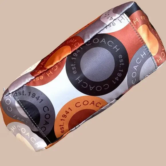 COACH Madison Sateen Snaphead Multicolor Handbag Wristlet Leather Strap F44136 - Picture 2 of 8